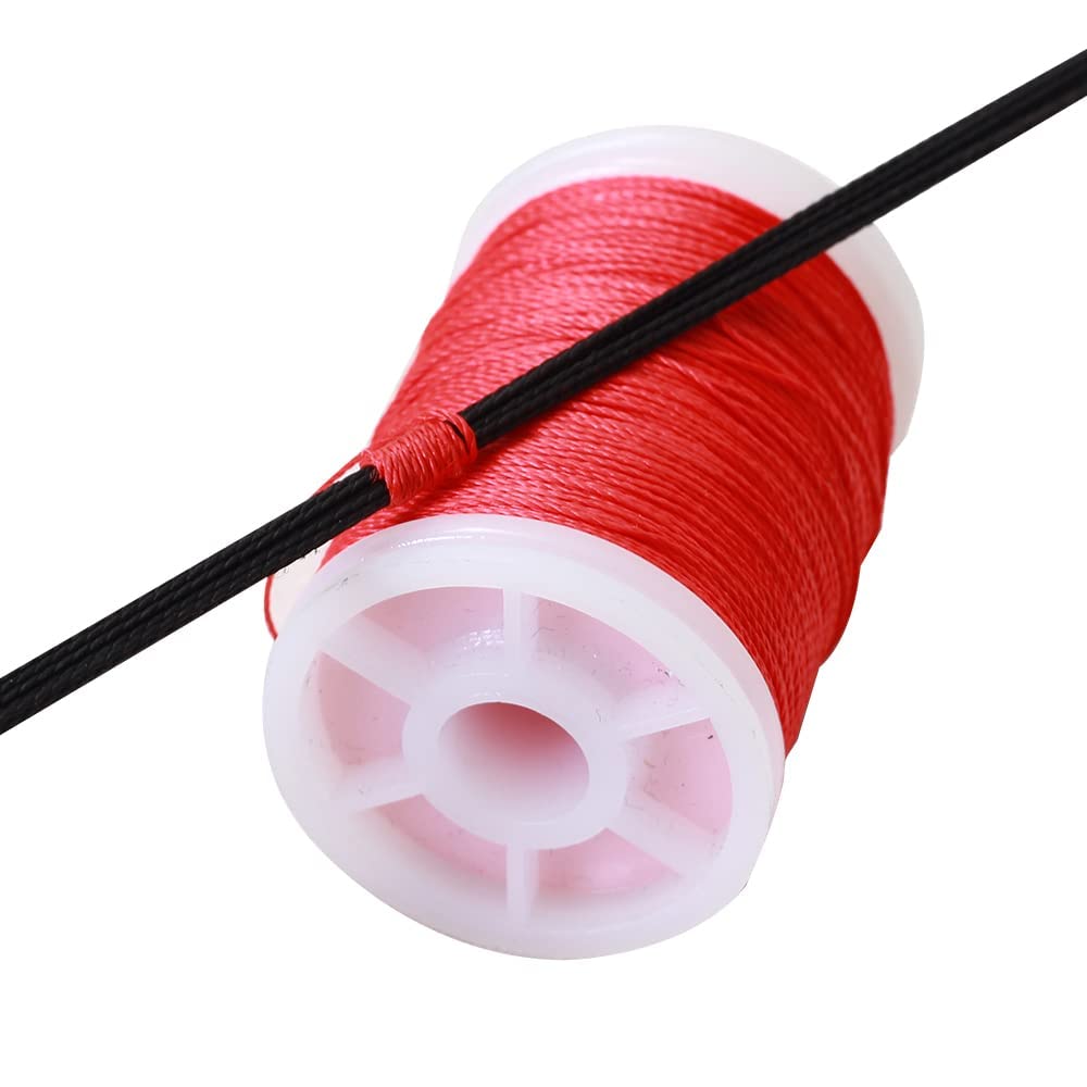SOPOGER Archery Bow String Serving Thread 131 yard/120 m Durable Nylon Bowstring Serving Thread for Compound Recurve Bow Tying Peep Sight Nock Point (Red)
