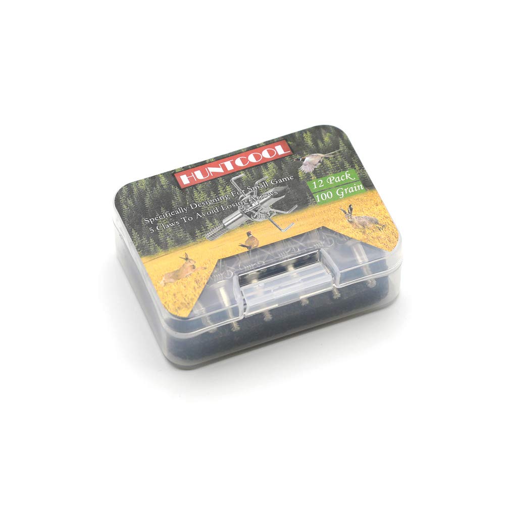 Huntcool Archery Judo Point Broadheads for Small Game Compound Bow Hunting Arrowheads 100Grain 4mm Steel Arrow Head Crossbow Points (AH-02C)