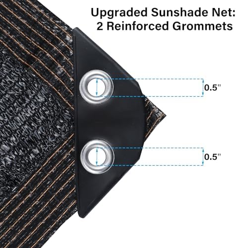 winemana Black Shade Cloth 40%, 8x10 FT Mesh Tarp - Garden Shade for Greenhouse, Patio, Vegetables, Plants Cover and Chicken Coops, Sun Shade Net for Outdoor Protection with Reinforced Grommets