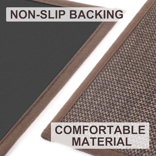 LEKEEPGO Door Mat 24"x36", Non Slip Door Mat Indoor Entrance, Rubber Backing Front Indoor Door mat Washable Absorbent Low-Profile Entryway Entry Resist Dirt Inside Door Mats, Brown