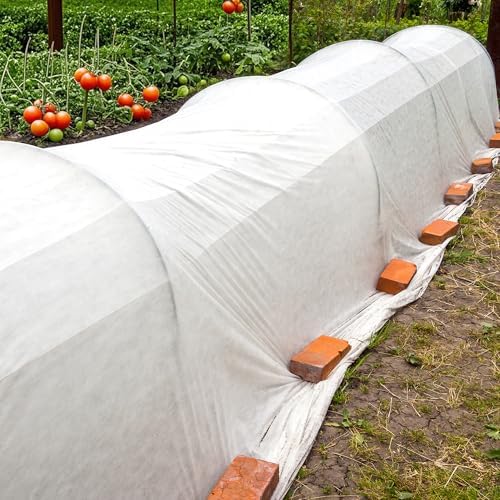 DECOHS 20 x 10 Ft Plant Sun Protection Cloth, Garden Plant Shade Cloth, Non-Woven White Light Refraction Sunshade Cloth for Protecting Plants Vegetable Rows from Direct Sunlight