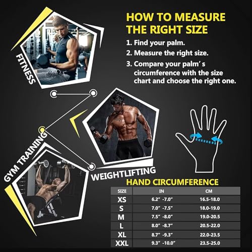 ihuan Breathable Weight Lifting Gloves: Fingerless Workout Gym Gloves Wrist Support Palm Protection Extra Grip for Fitness Rowing Pull-ups
