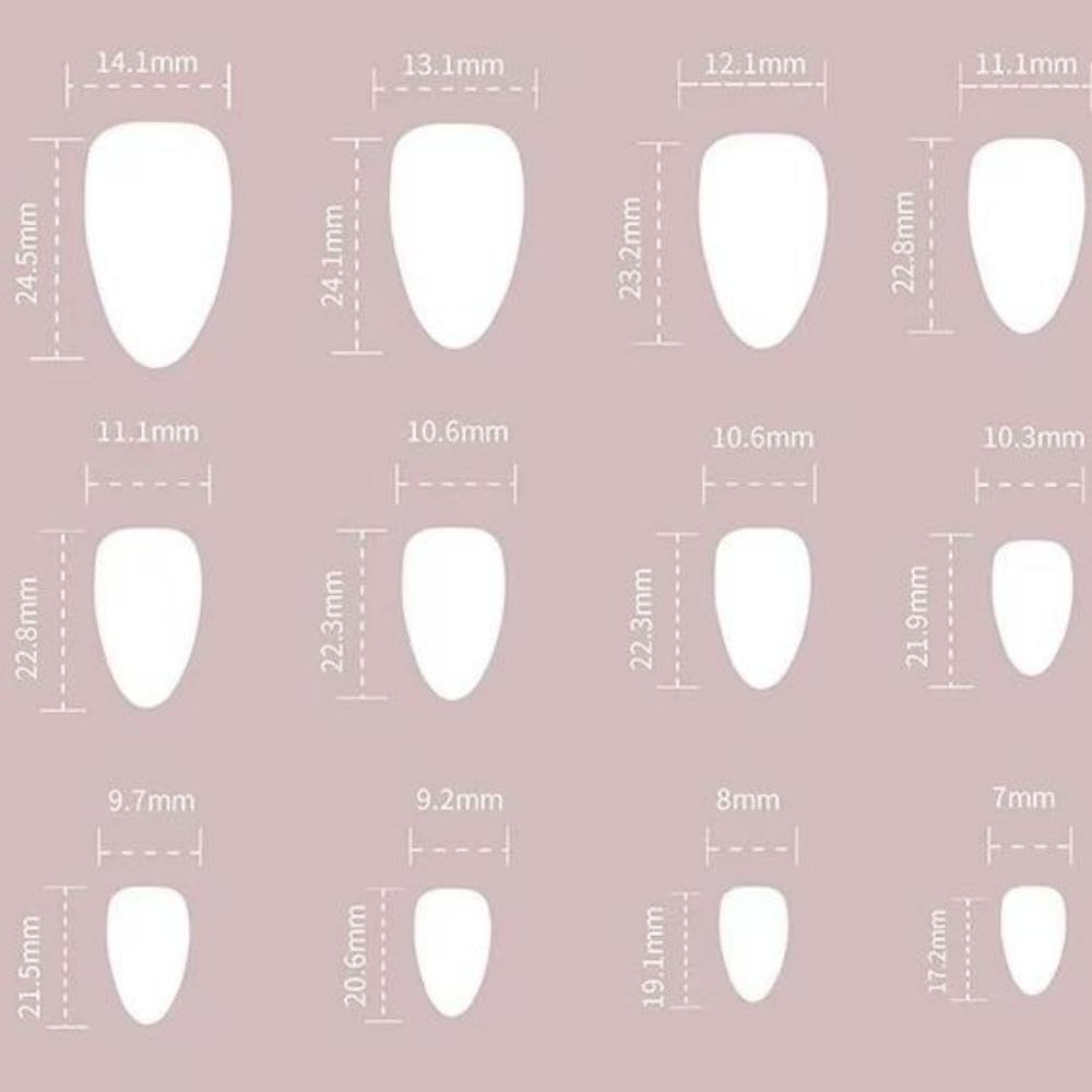 White French Tip Press On Nails - Medium Almond Shape, Nude Glossy Finish with 3D Gold Stripes Design, 24pcs Full Cover Stick On False Nails for Women's Manicure