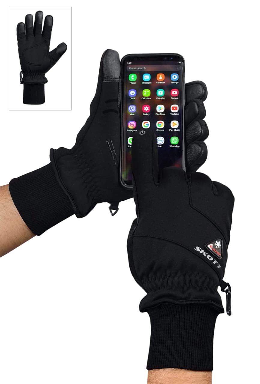 skott Blizzard Insulated Winter and Multi-Sport Gloves for Outdoor Activities with Unisex Design and Touch Screen Feature