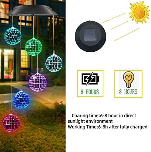 Solar Wind Chime for Porch Decor, Solar Lights Outdoor Decorative for Garden and Patio, Birthday Gifts for Women Mom Grandma