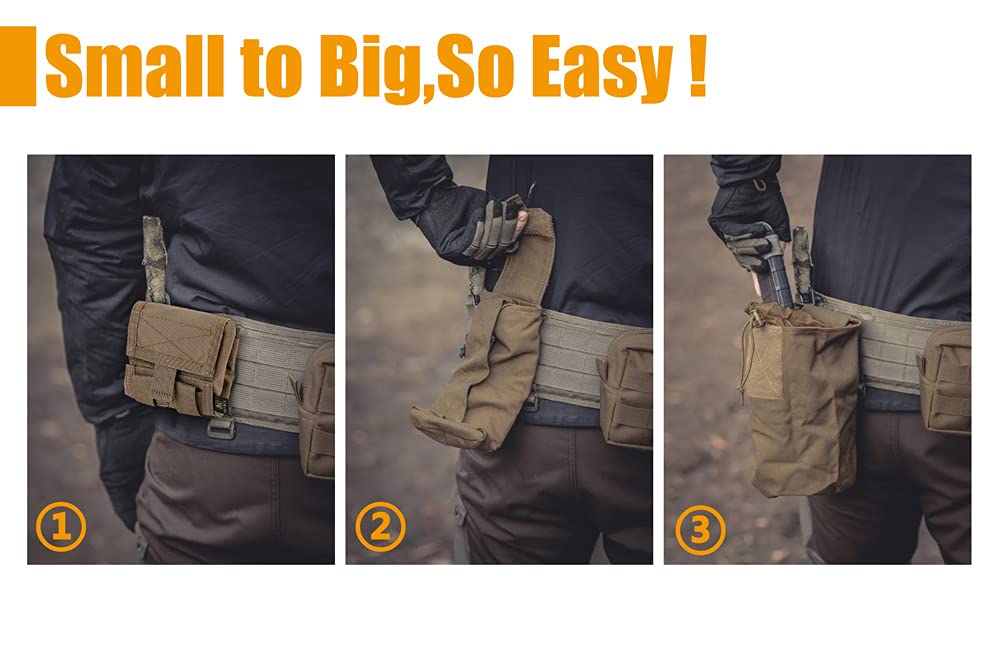 KRYDEX Molle Dump Pouch Roll-Up Drawstring Magazine Utility Pouch Folding Dump Bag (CB)