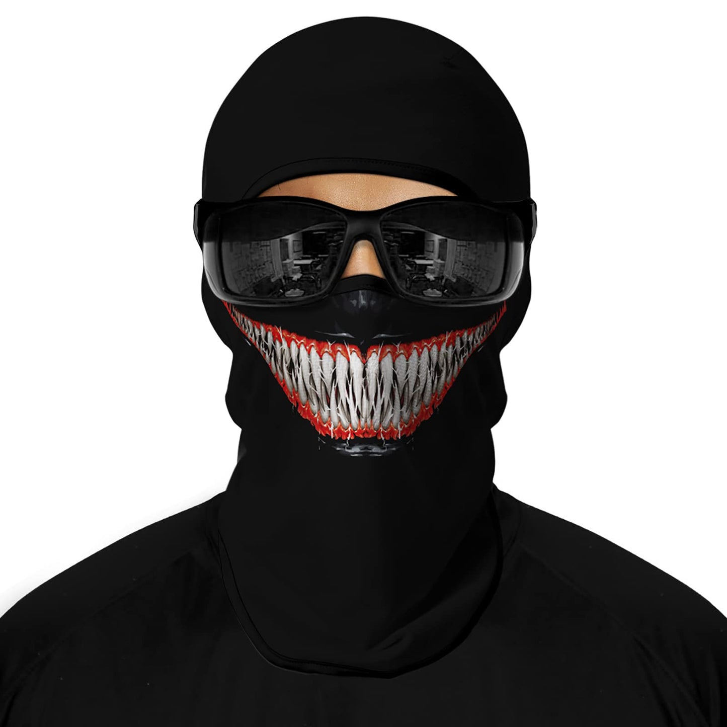 Obacle Balaclava Face Mask Men Women Ski Cycling (Teeth with Red Lip Smile)