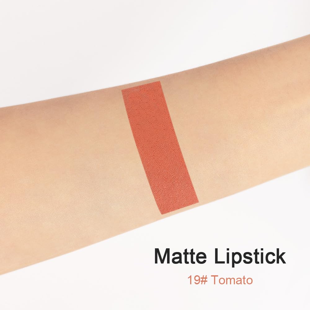 evpct DNM 1Pcs Light Yellow Brown Matte Lipstick and Lip Crayon Liner Pencil for Women Lip Stain Long Lasting Waterproof labiales mate magicos 24 horas originales pintalabios permanente 24 horas 19