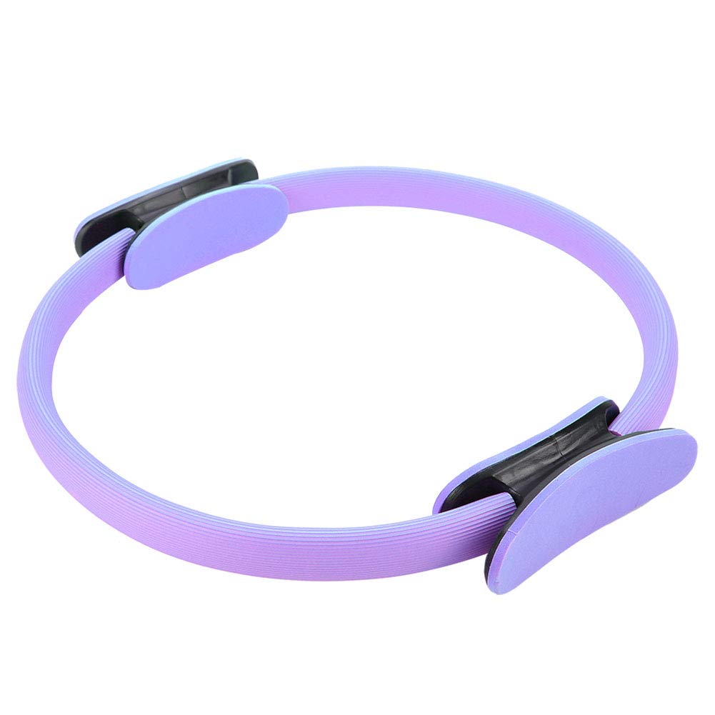 Gavigain Yoga Circle 4 Color Double Grip Yoga Pilates Ring Resistance Circle Portable Fitness Circle for Thigh and Leg Fitness Muscle Lines (Purple)