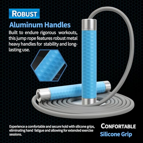 Weighted Jump Rope for Men，Women and kids(1LB), Jump Ropes for Fitness, Speed Skipping Rope, Gym,Indoor/Outdoor - Fitness, Workout, Boxing,crossfit (Black)