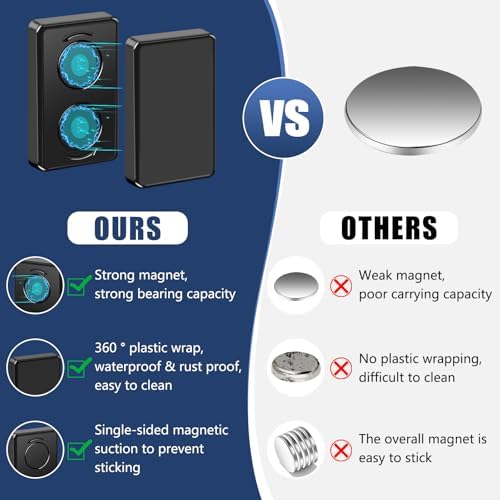 18 Pcs Outdoor Curtain Weights, Plastic Wrapped Magnetic Drapery Weights, Waterproof Heavy Duty Curtain Magnets for Heavy Wind Outside, Shower Curtain, Tablecloth, Flag (Black)