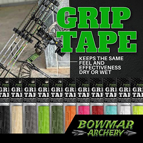 Bowmar Archery Grip Tape, Designed for Archers, Self-Adhering, Effective in Dry or Wet Conditions, Comfortable, Tacky, Easy to Install (White)