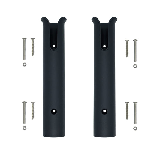 Wall Mounted Fishing Rod Holders Tubes Links Fishing Rod Holder Rack Rests (2-TUBE Black-HiUmi)