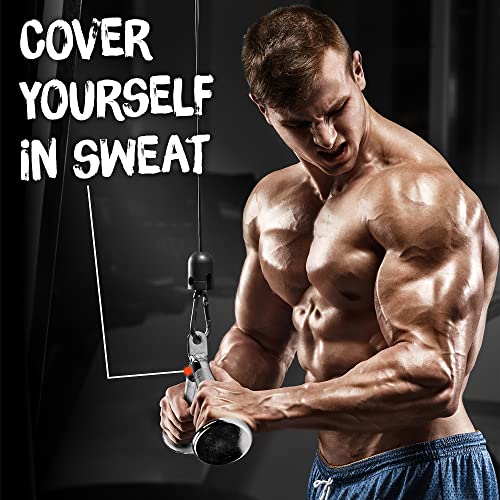 Yes4All Combo Tricep Rope/Tricep Pull Down Rope and V Bar Cable Attachment – Cable Bar for Strength Training (Tricep Rope + V Shaped Bar)