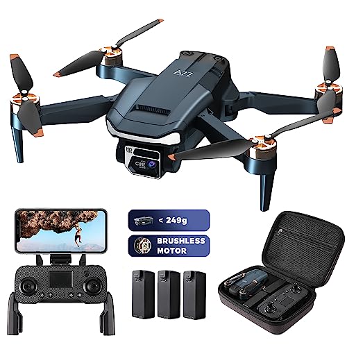 Super Enduring Brushless Motor Drone with 84 Mins Super Long Flight Time, Drone with 2K HD Camera for Beginners, CHUBORY A77 WiFi FPV Quadcopter, Follow Me, Auto Hover, 3 Batteries, Carrying Case