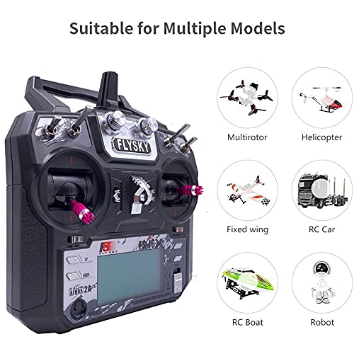 FLYSKY FS-i6X 10CH 2.4GHz RC Transmitter Controller with FS-iA6B Receiver Upgrade Cable for RC Boat Racing Drone (Mode_2)