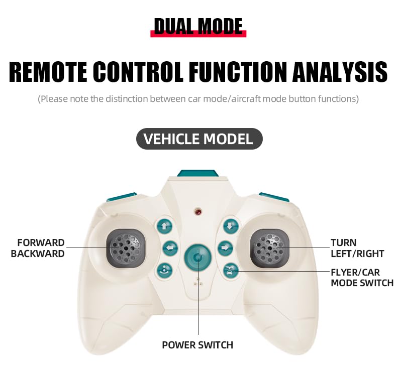 RC Drone Car Mini RC Drone & Flying Car, Remote Control Quadcopter with One Key Take Off/Landing, LED Lights, Easy to Fly Toy Drones for Kids 8-12