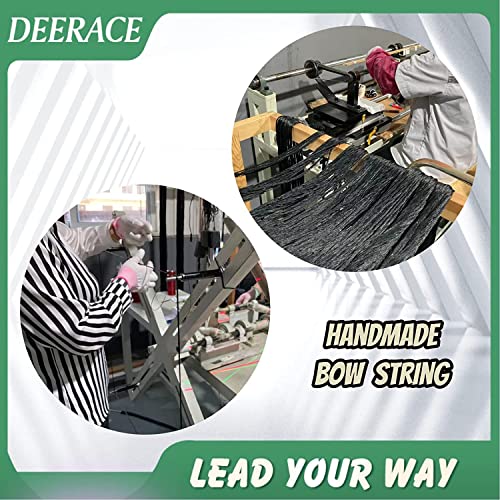 DEERACE Traditional Recurve Bow String and Bowstring Finger Savers Set, Dacron Bow String with Finger Guards (AMO 60” (Actual Length 56”), 16 Strands (Recommended for up to 65 lbs))
