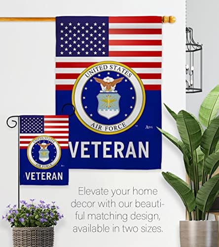 US Air Force Veteran Flag Home Decorations Official Armed Forces USAF American Flags For Outside House Banner Garden Remembrance Retire Military Memorabilia Memorial Wall Art Lawn Porch Room Poster Veteran Gifts Gifts Made In USA
