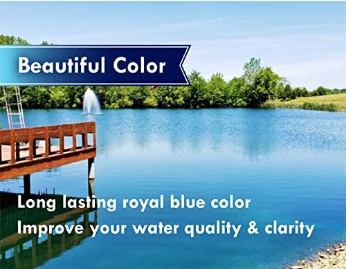 Blue Lake and Pond Dye - One Gallon of Professional Lake & Pond Dye - Treats Up to 1 Acre - Royal Blue Color - Safe for Fish, Wildlife, Pets & Children