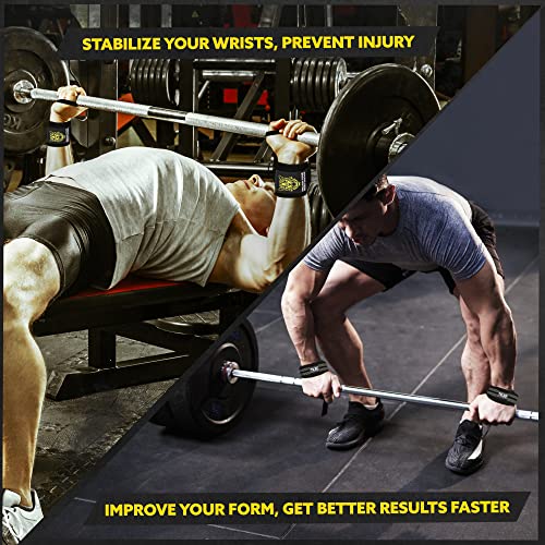 Heavy Duty Wrist Wraps and Lifting Straps - 21" Wrist Wraps for Weightlifting Men and 24" Wrist Straps for Weightlifting with Silicone Grip and Padding - Weight Lifting Wrist Wraps and Gym Straps