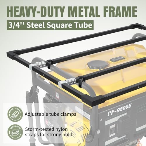 Generator Tent Cover while Running, 100% Waterproof Heavy Duty Tarps Generator Enclosure, Portable Outdoor Generator Sheds for outside for Most 4000w~13000w Generators Grey