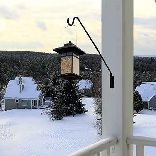 Juegoal 2 Pack Heavy Duty Deck Hook, 25 Inch to 36 Inch Wall Mounted Extended Reach Deck Hook Wall Pole Plant Bracket for Hanging Bird Feeder, Plants, Suet Baskets, Lanterns, Wind Chimes