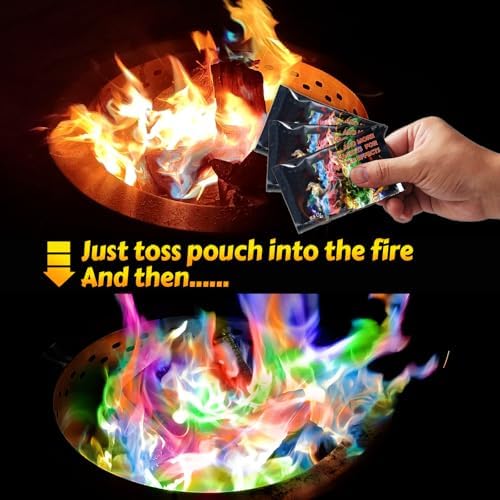 HGD (30 Pack) Magic Campfire Fire Color Changing Packets for Fire Pit, Indoor/Outdoor Fireplace, Bonfire - Rainbow Magical Flame, Camping Accessory, Compatible with Wood