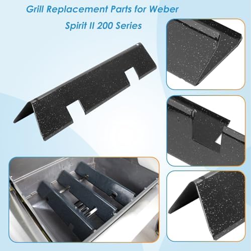 Grill Parts for Weber Spirit II Grill Replacement Parts, 7635 Flavorizer Bars, 69785 Grill Burner and Heat Deflector for Weber Spirit 2 Grill Parts, for Weber Spirit E210 E220 S210 S220