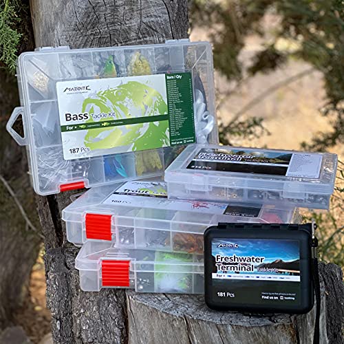 MadBite Freshwater Terminal Tackle Kits, 181 pcs, Fishing Hooks, Fishing Accessory Gear, Fishing Tackle, Fishing Weights & Sinkers, Jig Hooks, Floats and Bobbers