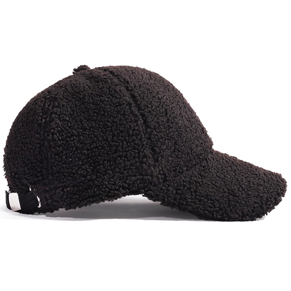LUTICELI Women's Lamb Wool Winter Baseball Caps Soft Solid Color Warm Baseball Hat