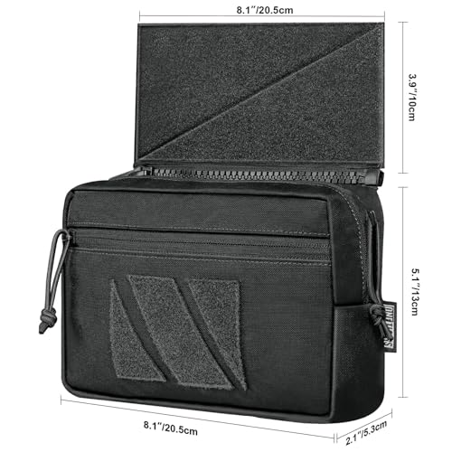OneTigris Tactical Drop Pouch, Dangler Pouch PLUS1S Admin Pouch Tactical Tool Pouch with Hook and Loop Panel for Tactical Vest Chest Rig Plate Carrier Tactical Gear