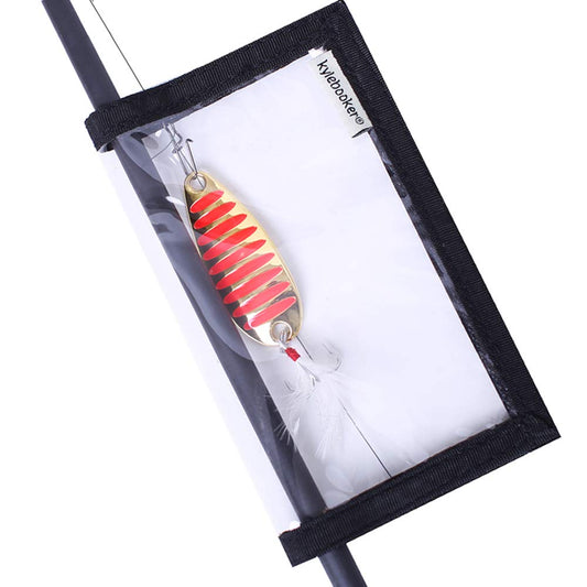 Kylebooker 4 Packs Fishing Lure Wraps Clear PVC Protective Covers (4 Pack, Medium (5.67“x 3.38”),Black)