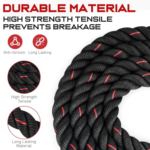 Jump Rope, 3LB Weighted Jump Rope for Fitness, 9.8ft Heavy Jumping Ropes for Exercise, Adult Workout Rope for Men & Women Improve Strength, Skipping Rope for Gym Training, Home Workout