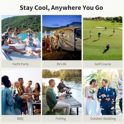 Portable Misting Fan,30000mAhRechargeable Misting Fan With Remote,Portable Mist Fans for Outside Patios Camping Beach & Travel,RGB Light,4 Speeds & Spray,120° Auto Oscillating,2l Bucket Mist Cooling