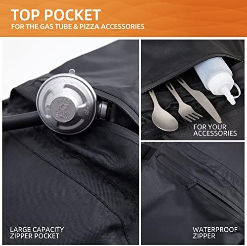 NOELIFE Pizza Oven Cover for Ooni Koda 16, Accessories for Ooni 16, Waterproof Pizza Maker Carry Cover with Top Pocket for Attachments, with Straps in the Bottom for Fixation (Oven Not Included)