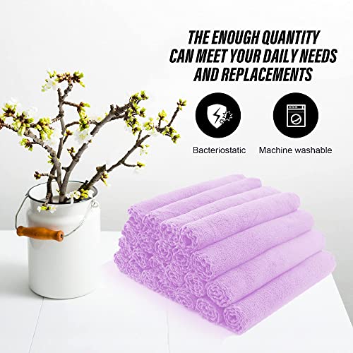 MOONQUEEN Ultra Soft Premium Washcloths Set - 12 x 12 inches - 72 Pack - Quick Drying - Highly Absorbent Coral Velvet Bathroom Wash Clothes (Purple)