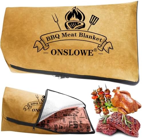 BBQ Blanket for Resting Meat, Reusable Insulated Meat Resting Bag, Smoker Meat Resting Blanket With Wide Mouth for Large Brisket/Pork Shoulders/Turkeys, BBQ Gifts for Men Dad Husband(BBQ Blanket 21in)