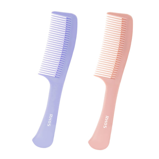 RHOS Detangling Hair Comb for Women,Hair Comb Set for Curly/Straight/Short/Thick Hair,Medium Tooth Comb for Wet and Dry Hair,Hair Detangler Comb(Pink&Purple)