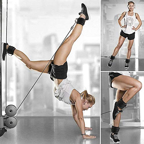 AOHO MOOON (Pair) Comfortable Adjustable Ankle Straps for Cable Machines Women, Gym Workout Leg Straps, Ankle Cuffs for Glute Workouts, Foot Straps for Kickback, One Size Fit All with D Ring