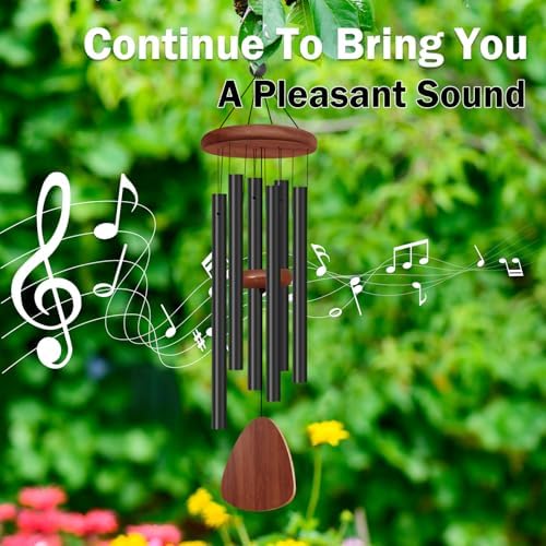 2 Pack Wind Chimes for Outside, Memorial Wind Chimes with 6 Aluminum Tubes, Sympathy Wind Chime Outdoor Gift Decoration for Garden Patio Yard