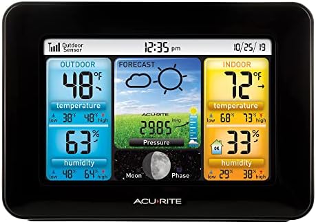 AcuRite Wireless Home Weather Station with Color Display, Indoor Outdoor Thermometer and Temperature Sensor (02077M)