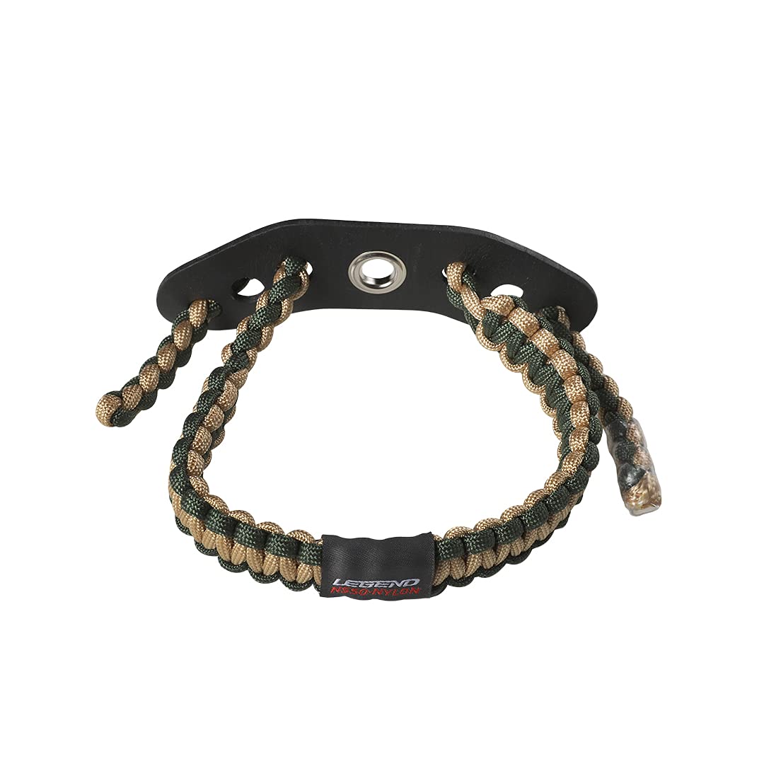 LEGEND 550 Paracord Bow Wrist Sling - Compound Bow Stabilizer & Hand Loop Carrier for Bow Hunting - Adjustable Wrist Strap with Durable Leather Yoke, Strong Metal Grommets - Archery Accessories & Gear