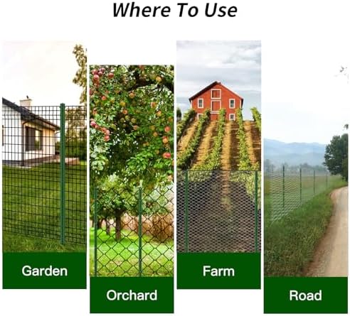 Fence Posts 7 Feet, Pack of 10, 3-4-5-6-7Ft Heavy Duty Garden Metal Steel Fence Post with U-Channel, No Dig Steel U Post Fencing for Lawn, Garden