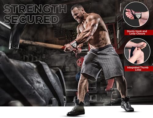 RDX Wrist Wraps for Weightlifting (Pair), IPL USPA Approved, Elasticated 18” Cotton Straps Support with Thumb Loop, Gym Wrap for Weight Lifting Powerlifting Competition Strength Training Bodybuilding