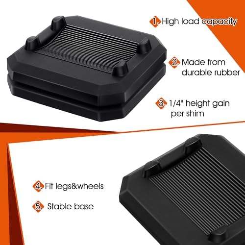 8 Pcs Griddle Leveling Shims Kit Compatible with Blackstone Griddle, Rubber Grill Levelers Outdoor for Most Grills, Keep Flat Top Grill in Level (Black)