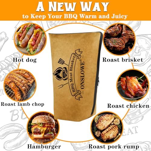 BBQ Blanket for Resting Meat, Reusable Insulated Meat Resting Bag, Smoker Meat Resting Blanket With Wide Mouth for Large Brisket/Pork Shoulders/Turkeys, BBQ Gifts for Men Dad Husband(BBQ Blanket 21in)