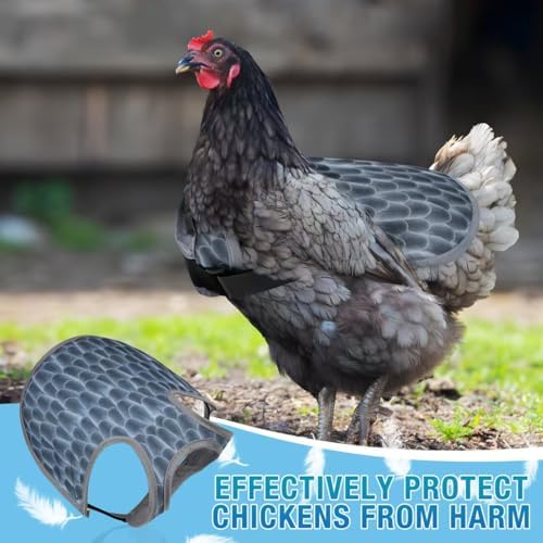 Chicken Saddles for hens, Chicken Apron Back Protector for Hens With Adjustable Strap, Chicken Hen Mating Saddle (Black, white, gray, yellow)