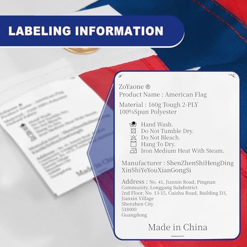 Super Tough American Flag, American Flag 5x8 FT Outdoor TearProof Series,US Flags 5x8 Outdoor High Wind,Non Fading for Outside,American Flag Out-door Heavy Duty,American Flags UV Protected Sewn Embroidered Grommets