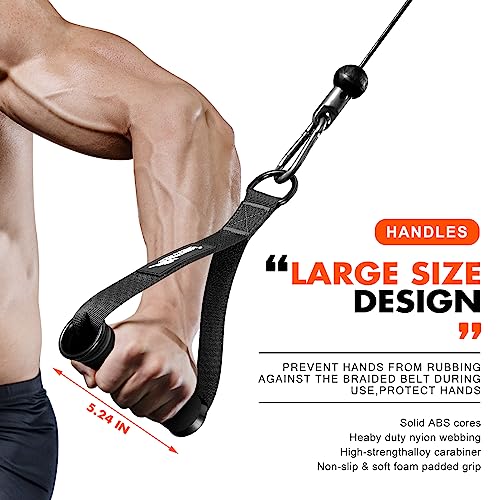 HPYGN Exercise Handles for Gym Cable, Fitness Handles with Carabiner, Resistance Band Handle for Exercise Bands, Home Fitness Workouts, Gym Equipment, Weightlifting and Weight Training 2pcs